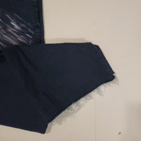 Banana Republic Dark Wash Logan Hand Print Jeans - Picture 6 of 9